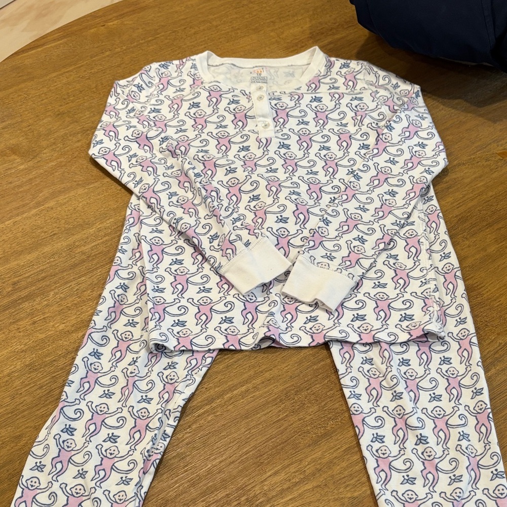 Roller Rabbit Kids Pajama Set with Pink and Blue Pattern